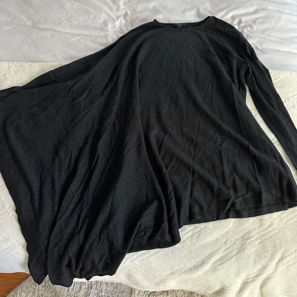 COS drape shoulder grey sweater